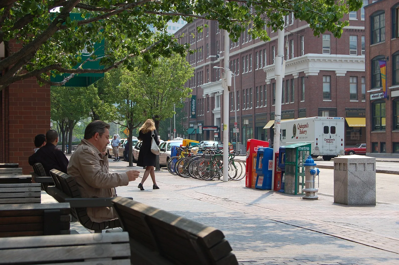 Kendall Square in Cambridge, Massachusetts, the biotechnology district where Moderna is based