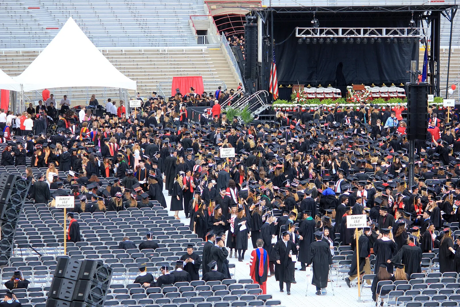 Graduates at a university commencement
