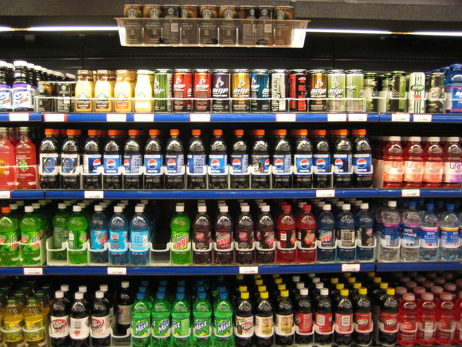 Sugary soft drinks for sale