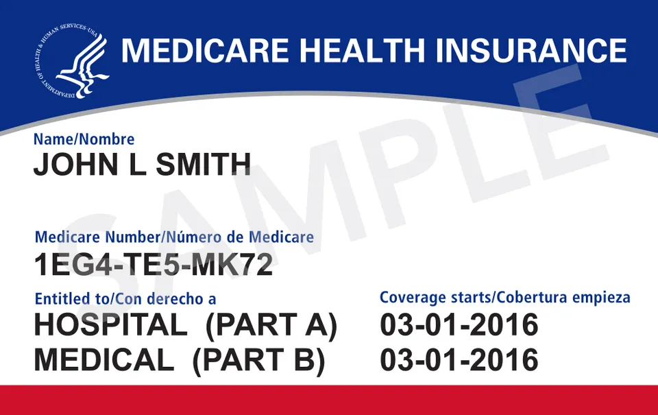 A sample United States Medicare card
