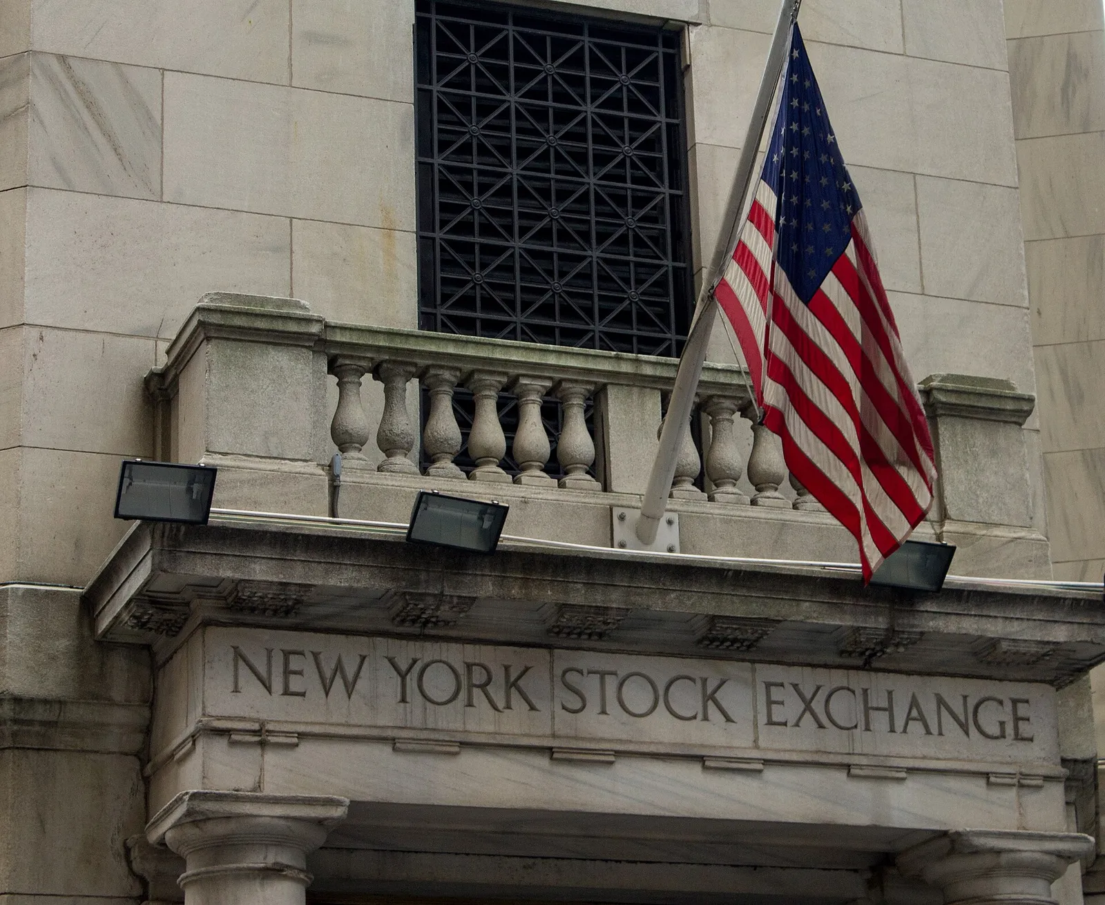 The entrance of the New York Stock Exchange
