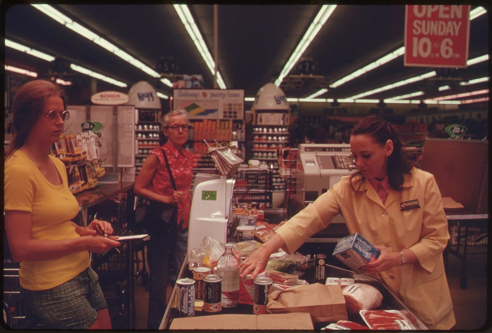 Shoppers in a supermarket