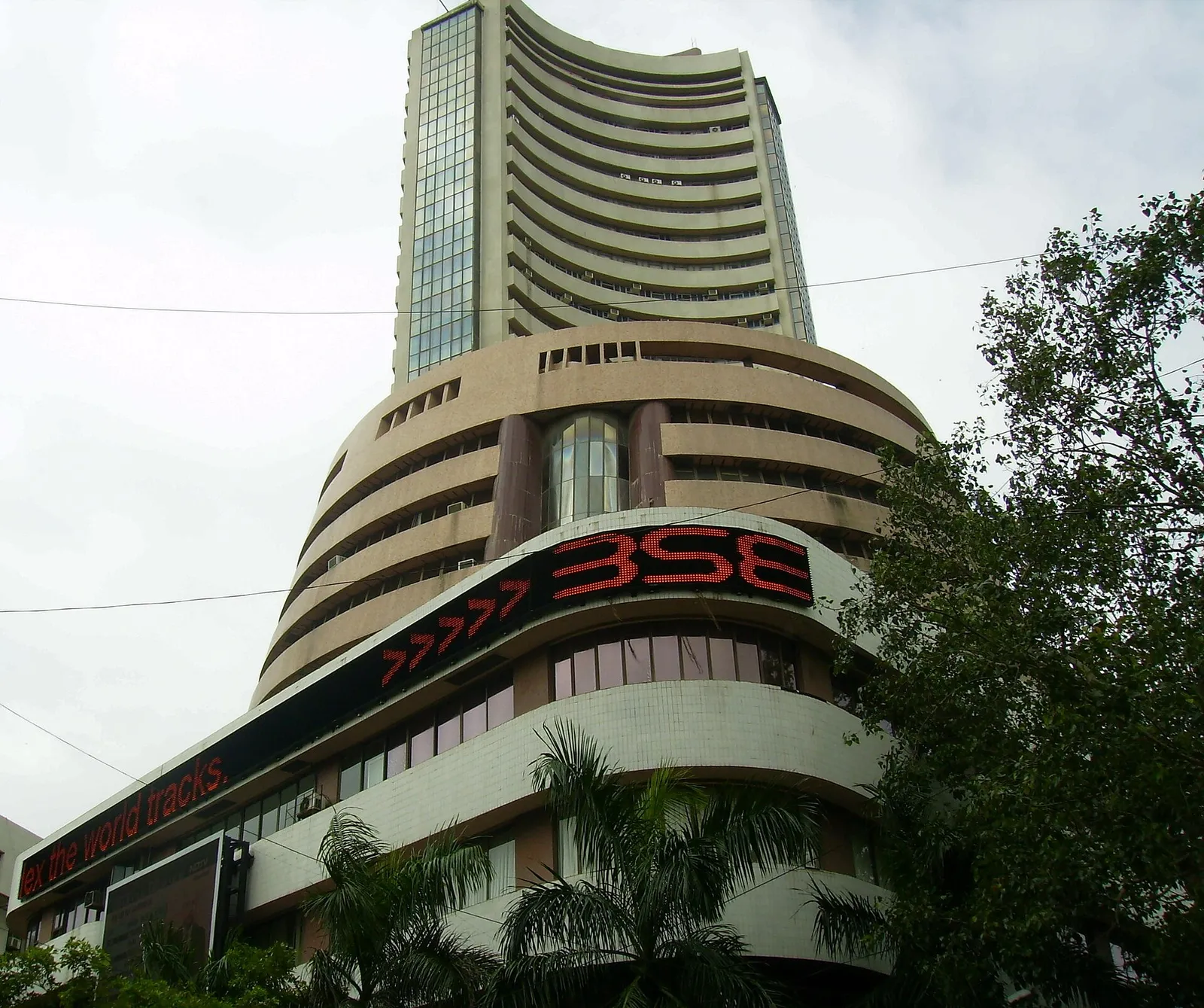 The Bombay Stock Exchange building in Mumbai