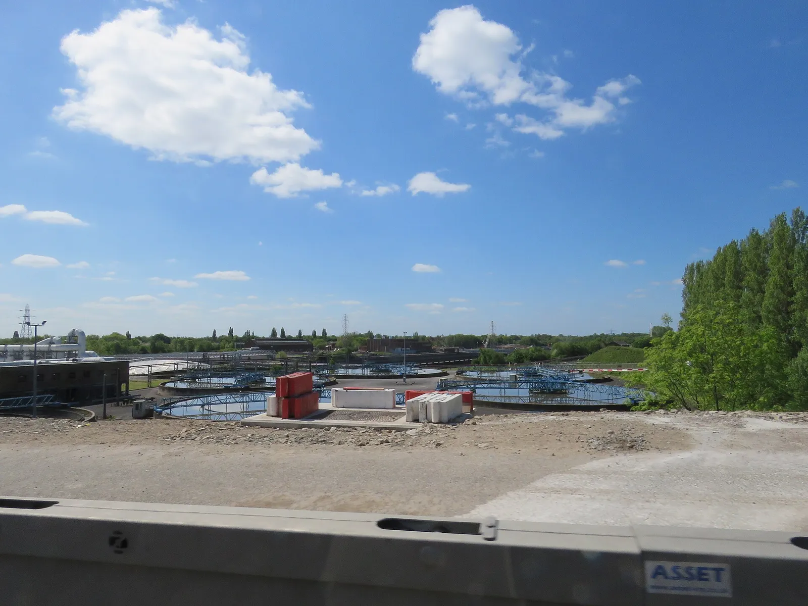 Settling tanks at a UK sewage treatment works