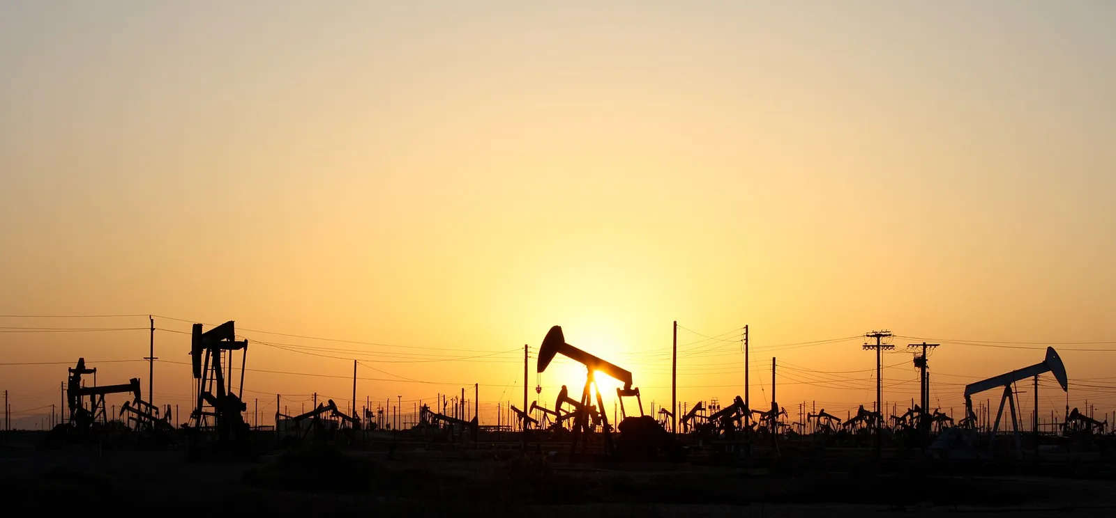 Oil pumpjacks operating in an oil field