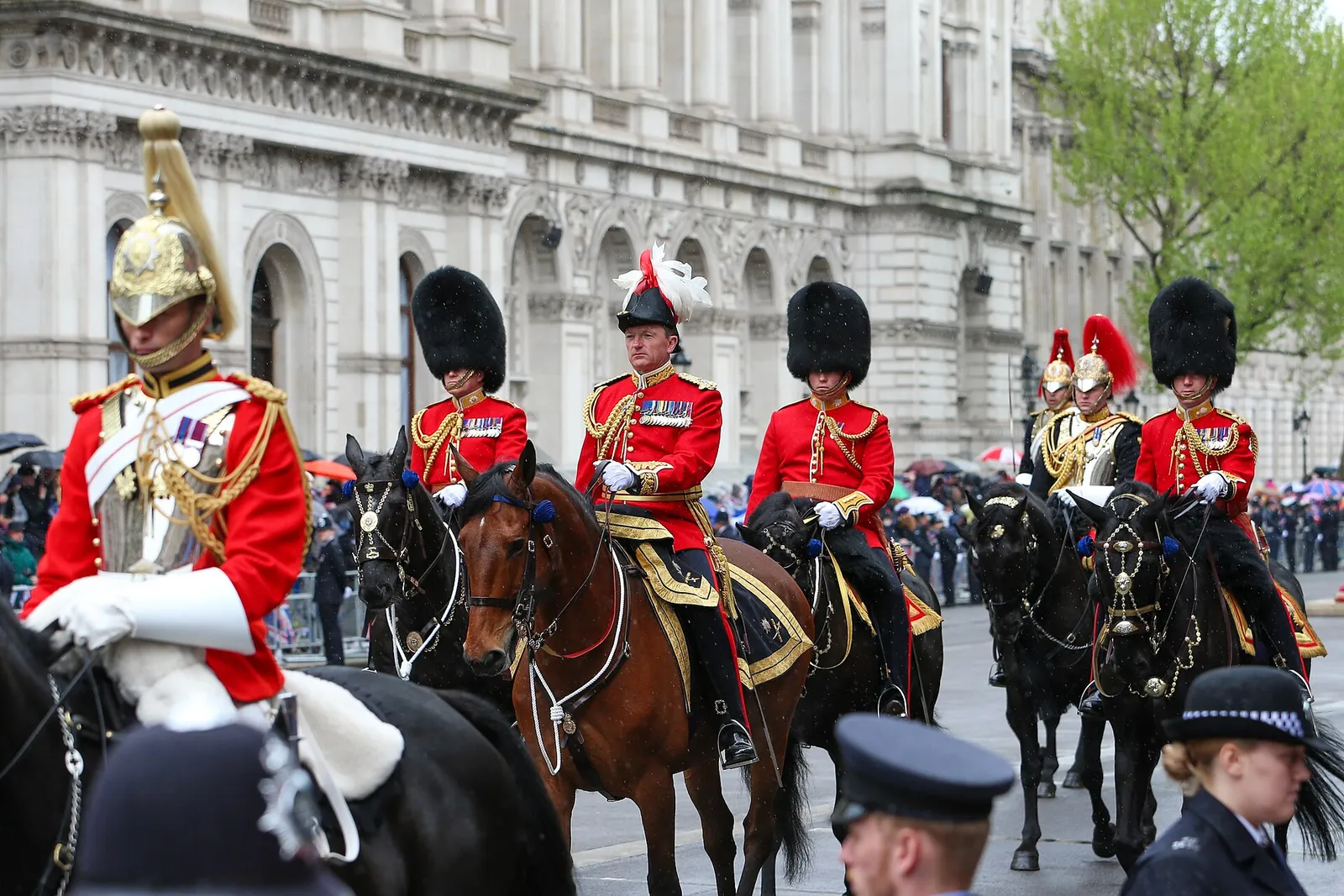 King Charles III during the coronation procession in London