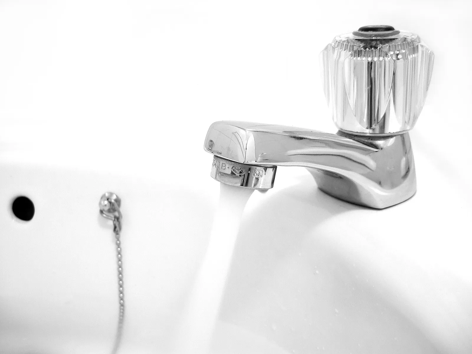 Water running from a tap