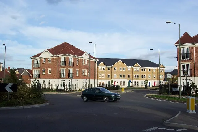 A row of newly built homes