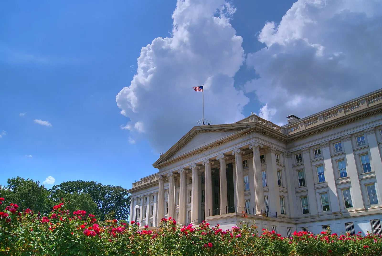 The US Treasury building in Washington