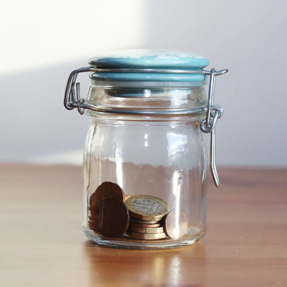 Stacks of coins representing savings