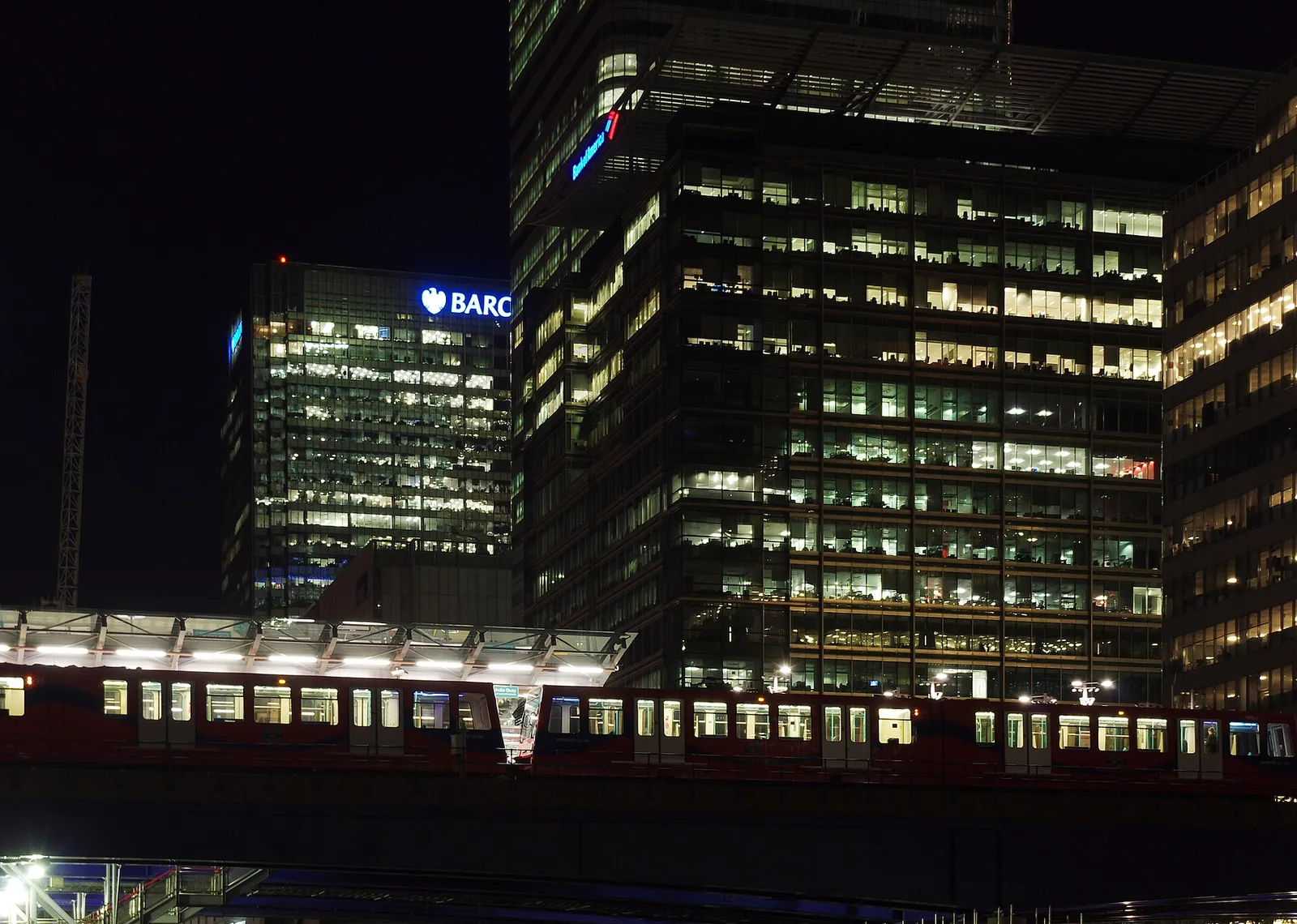The Canary Wharf financial district in London
