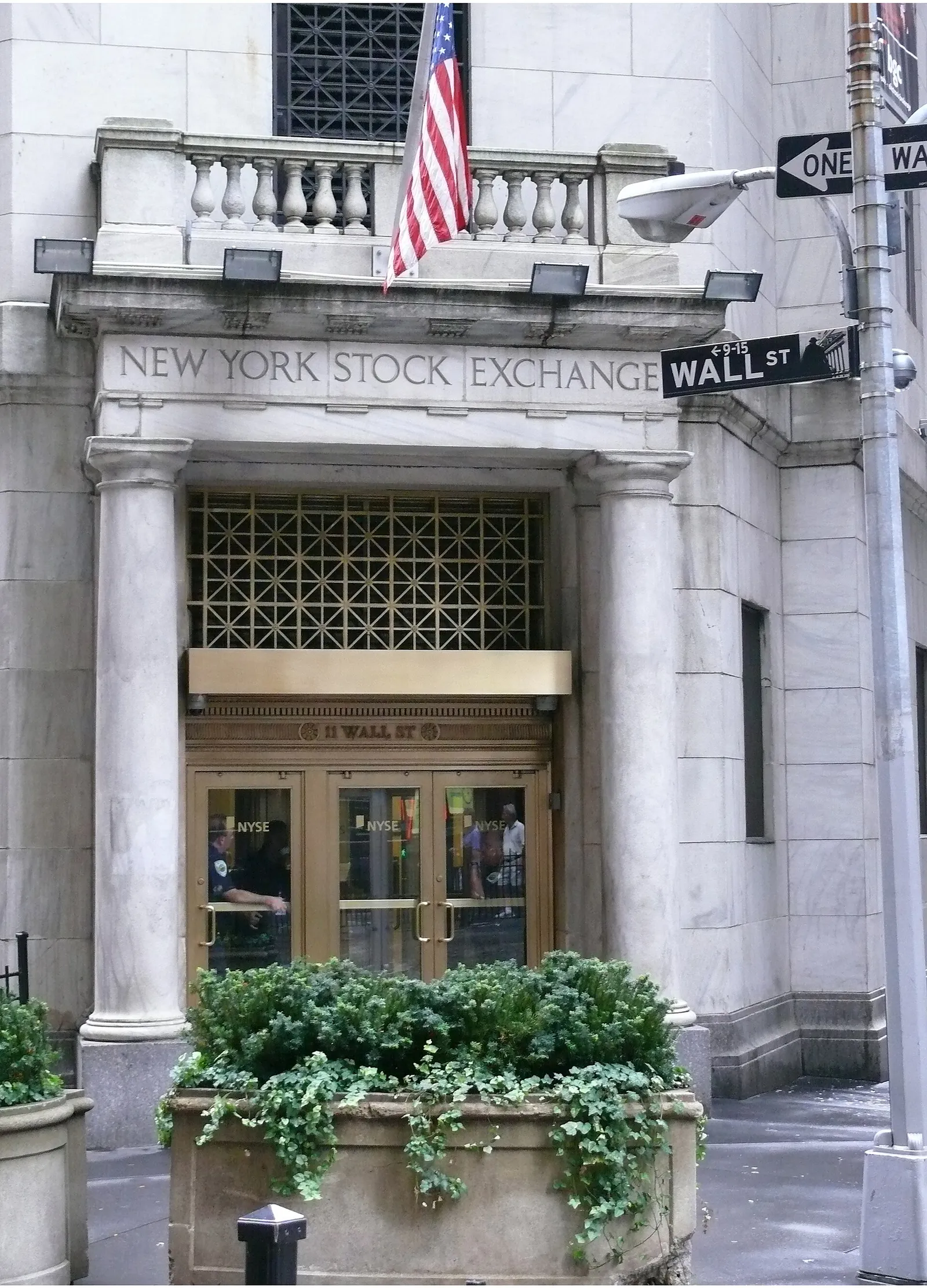 The New York Stock Exchange building on Wall Street