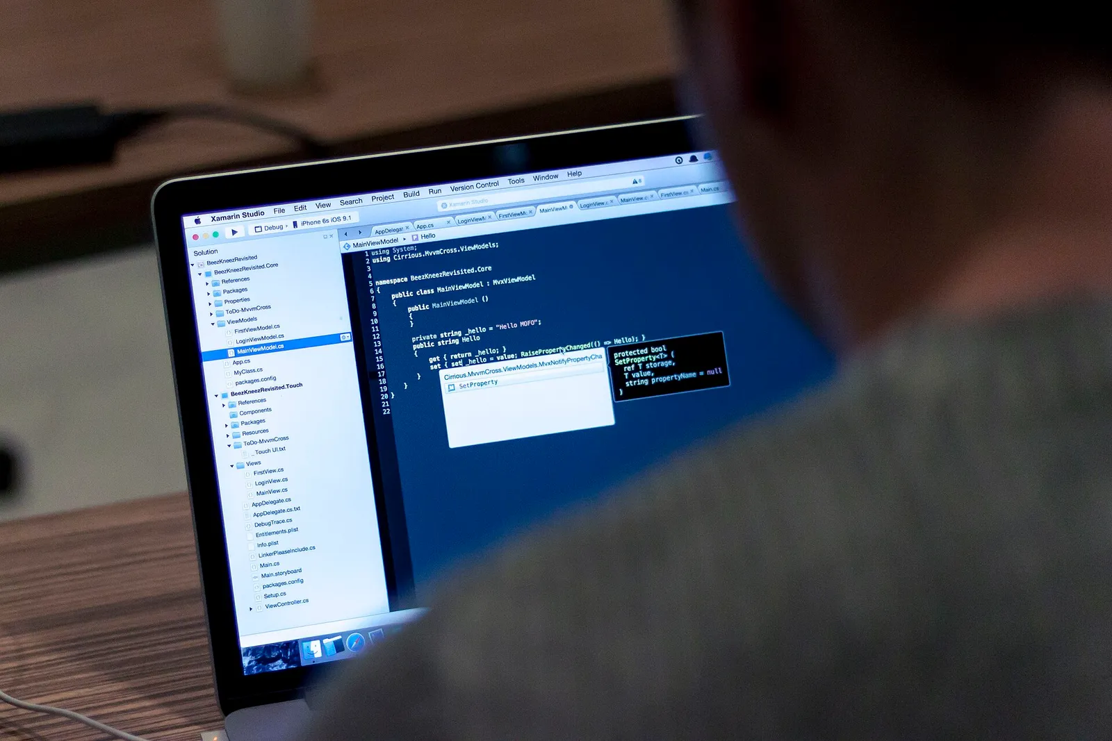 Program code on a laptop screen
