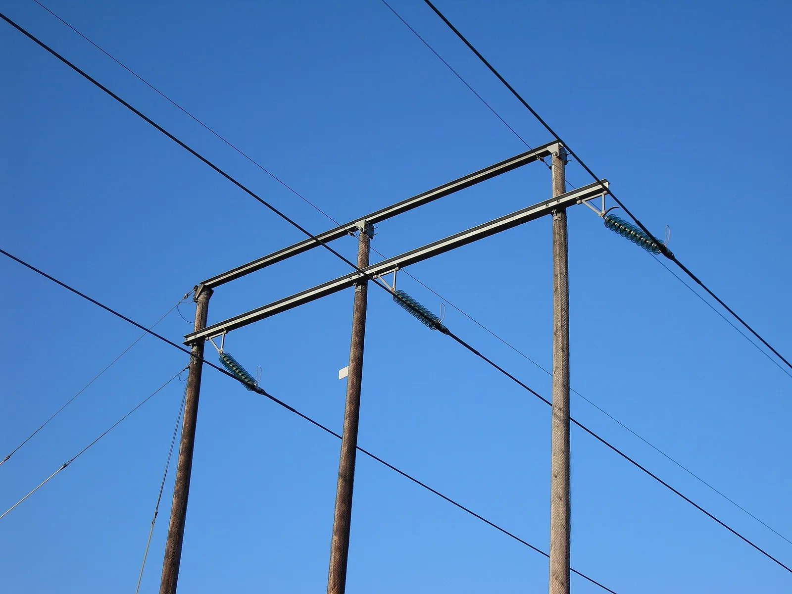 High-voltage electricity transmission lines and towers