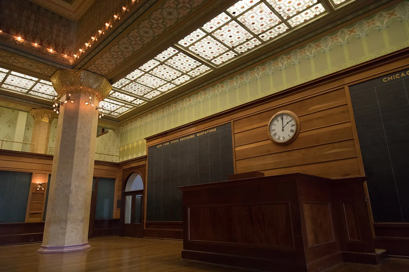 A stock exchange trading room