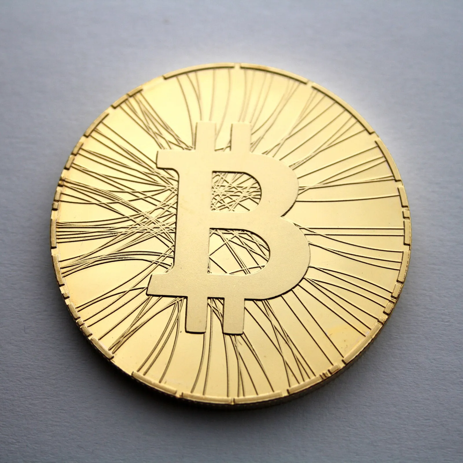 A physical representation of a cryptocurrency coin
