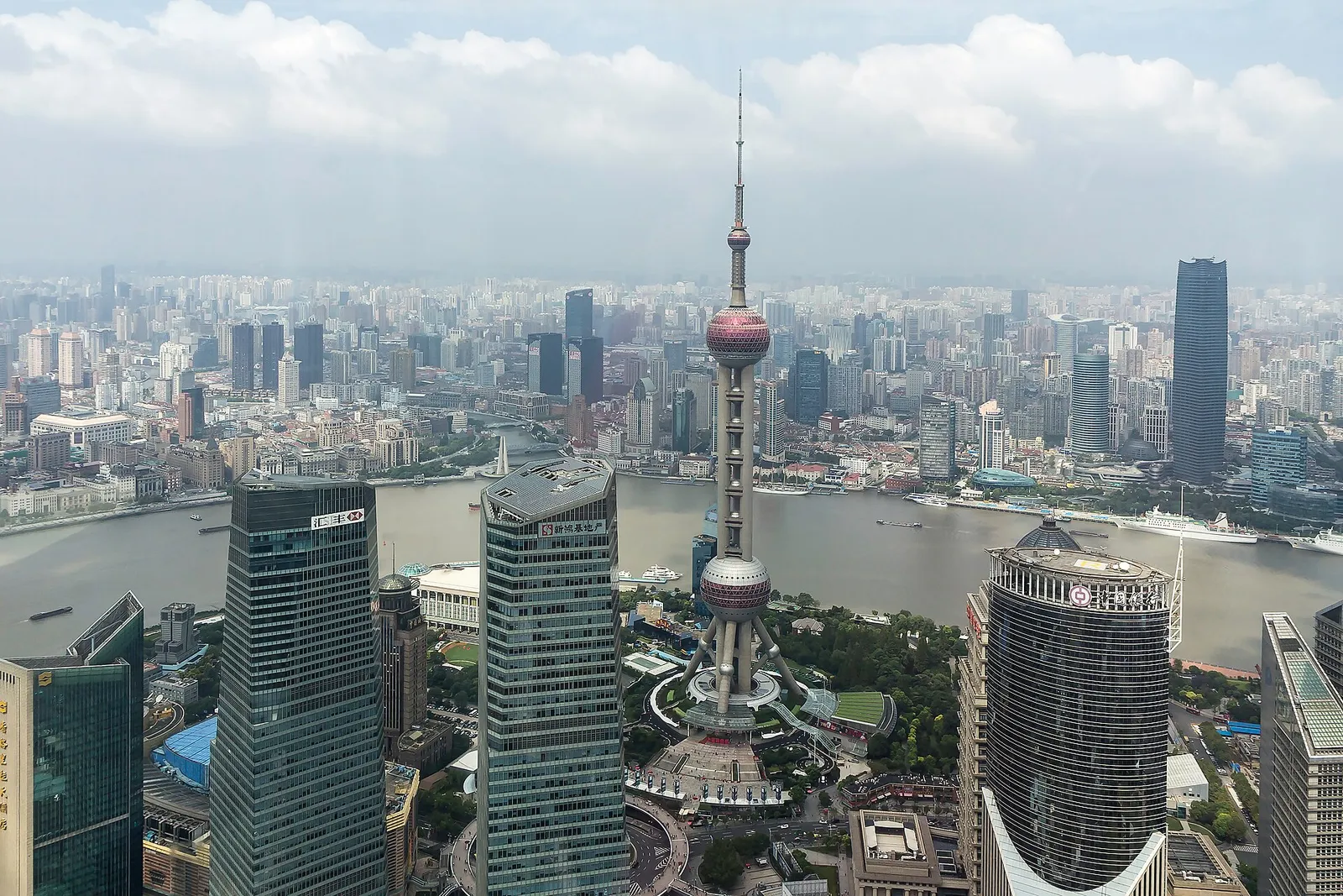 The Pudong skyline in Shanghai