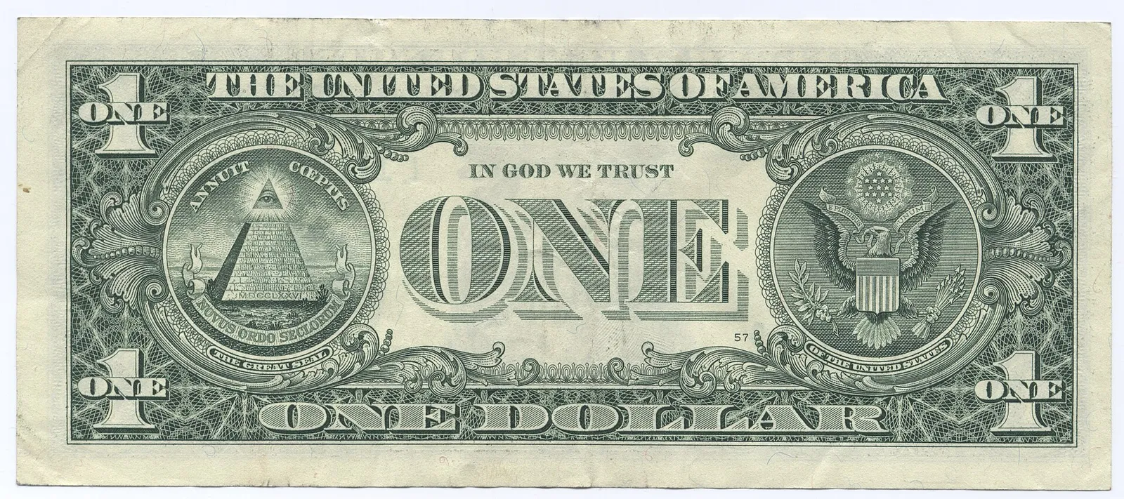 A U.S. one-dollar bill