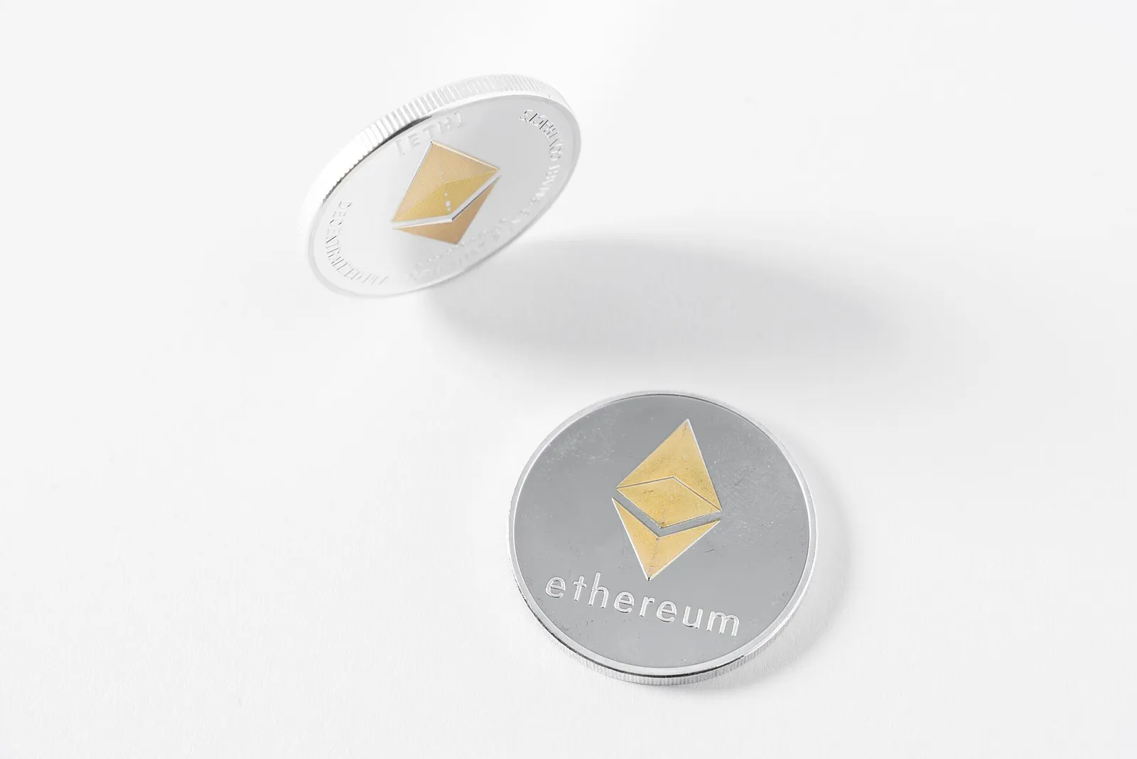 A physical token representing the cryptocurrency Ethereum