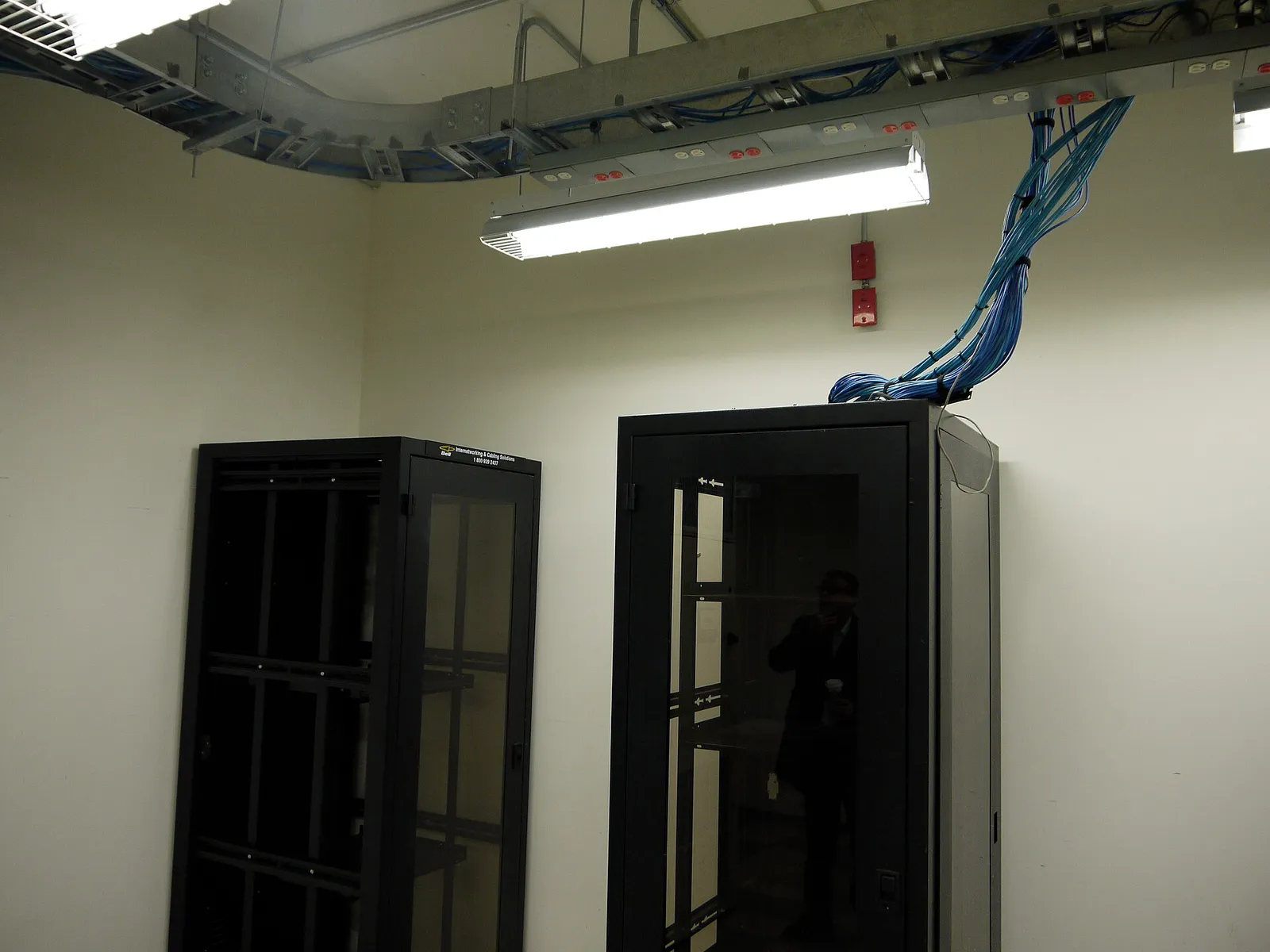 Rows of servers in a data center