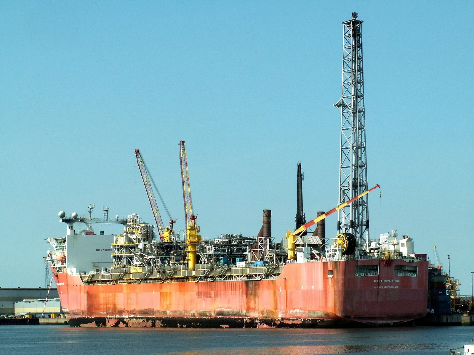 A floating production, storage and offloading (FPSO) vessel at sea