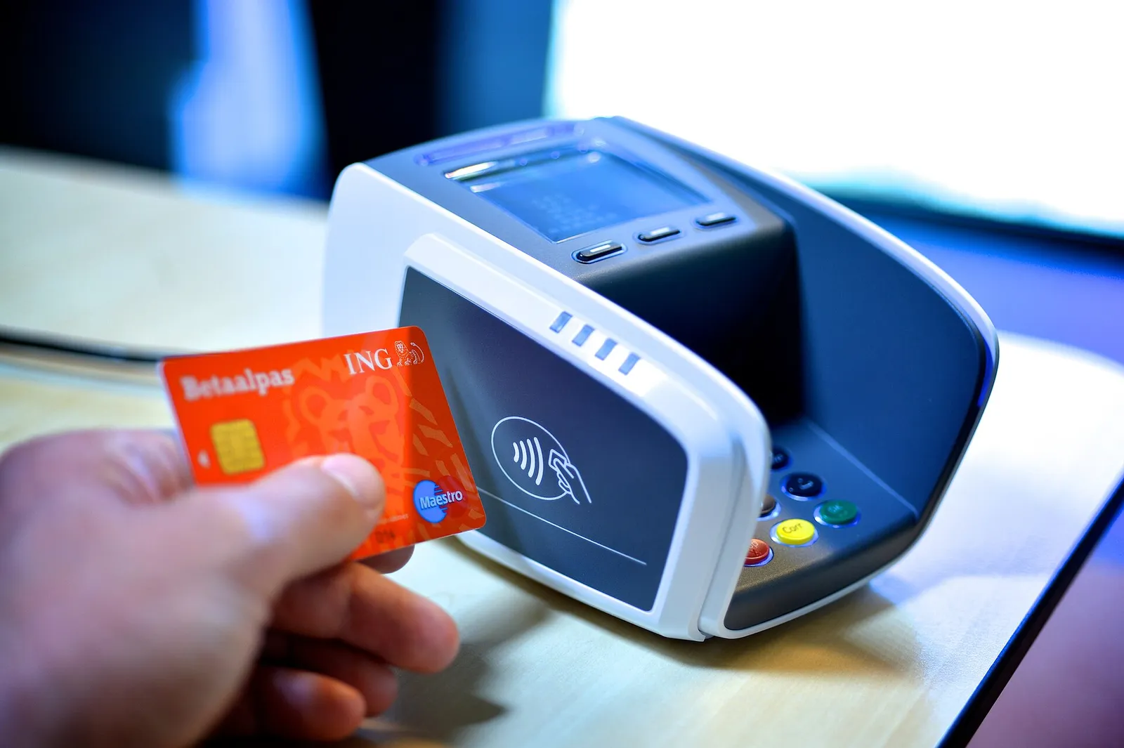 A payment card being used at a contactless terminal