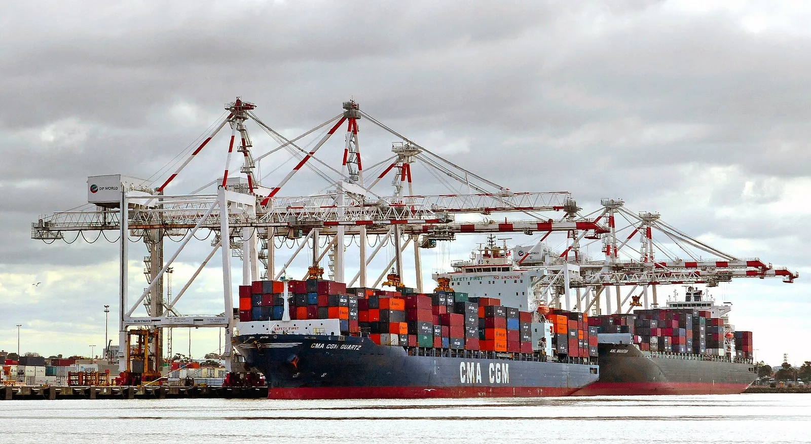 A container terminal at the Port of Melbourne, Australia