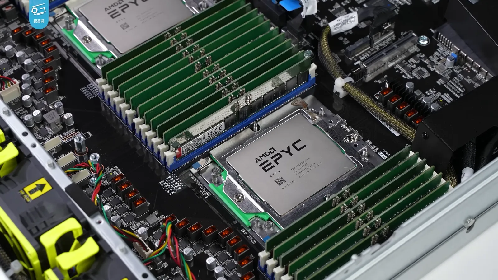 AMD EPYC server processors in a dual-socket server