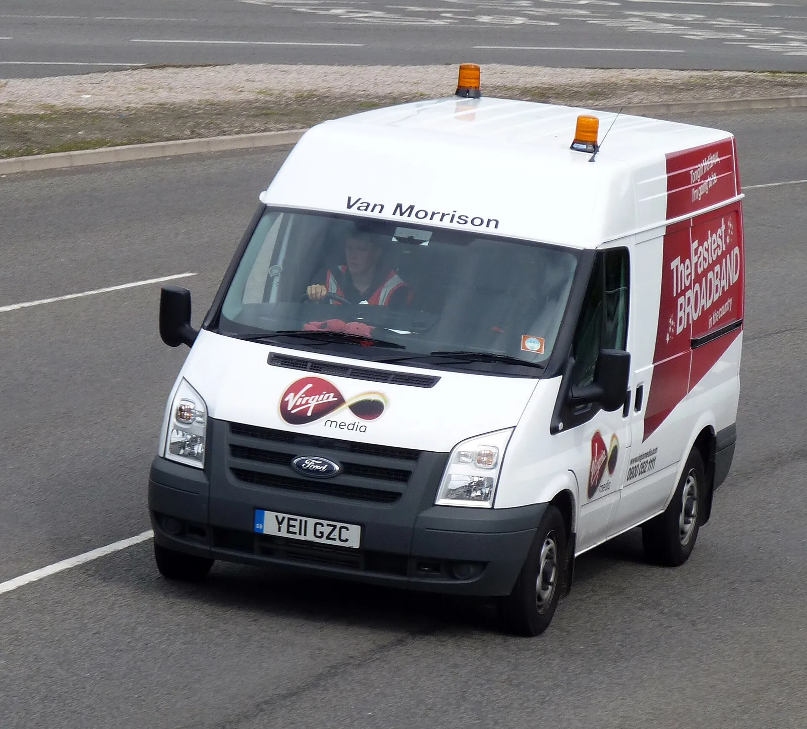 A Virgin Media branded van