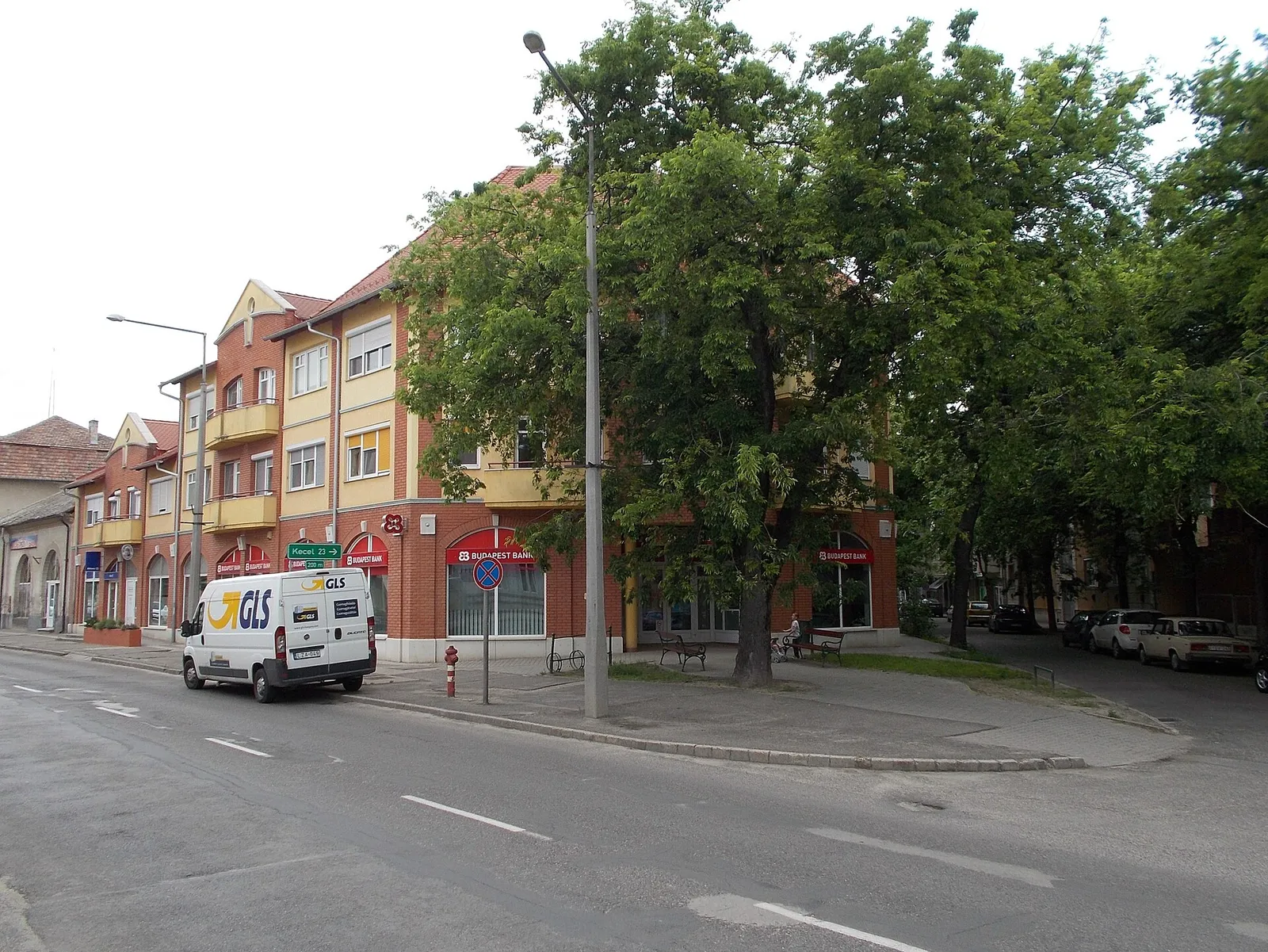 A parcel-delivery van on a street