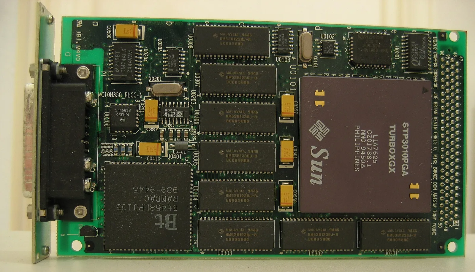 A computer graphics processing card
