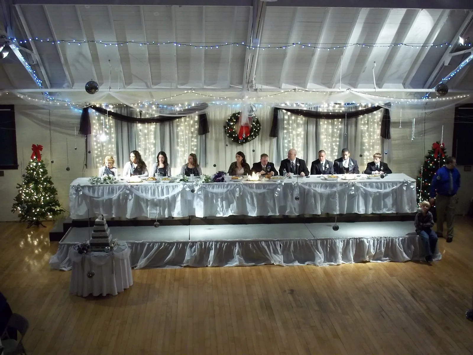 Tables set for a wedding reception