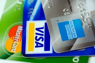 Three physical credit cards