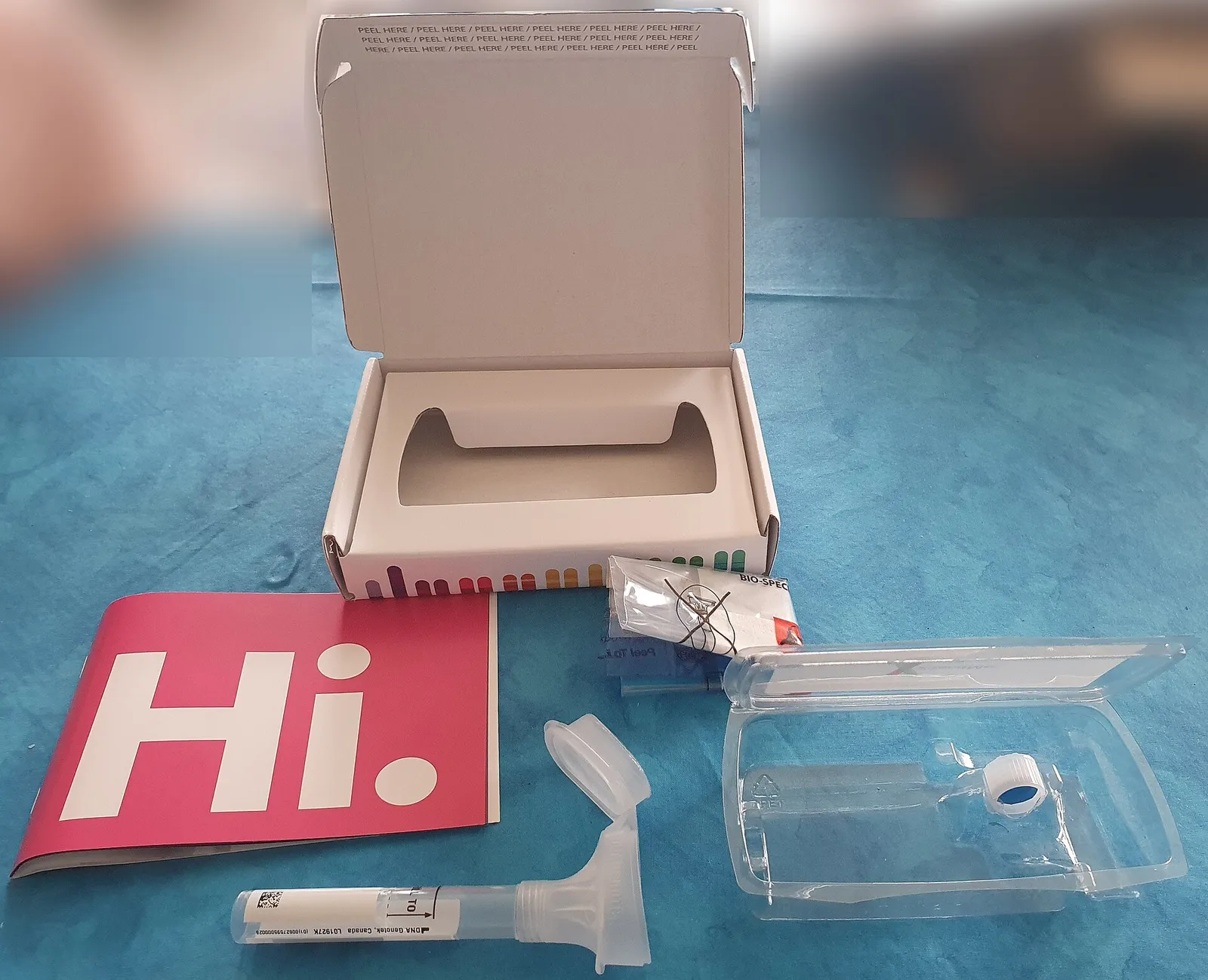 A 23andMe home DNA testing kit