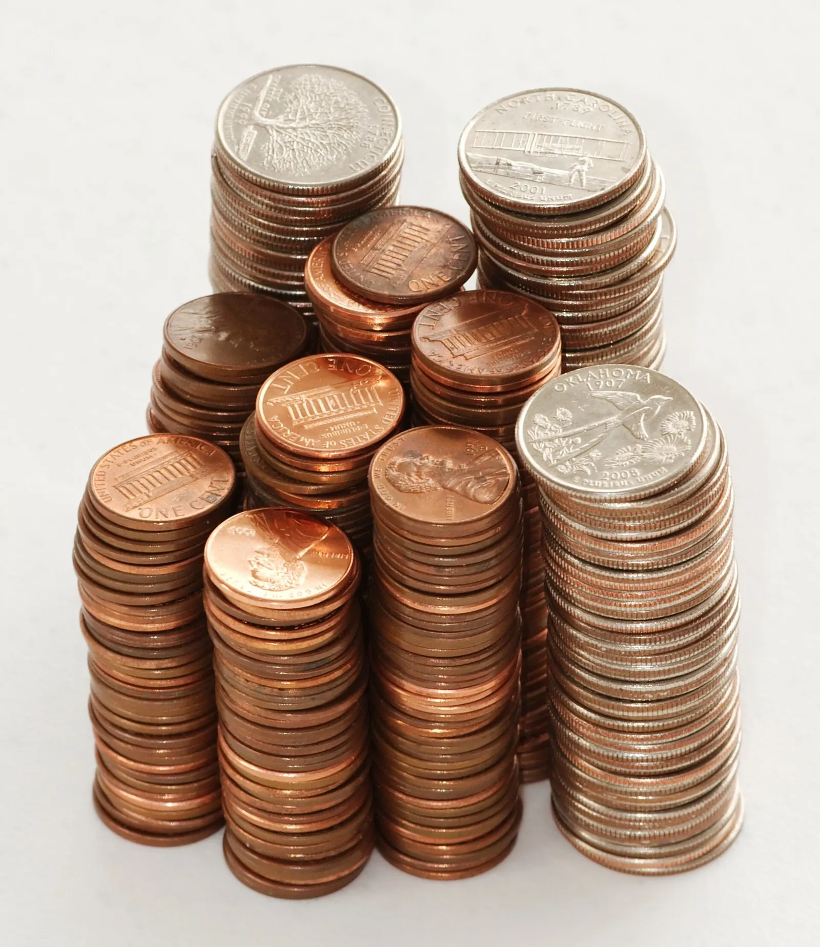 A stack of coins