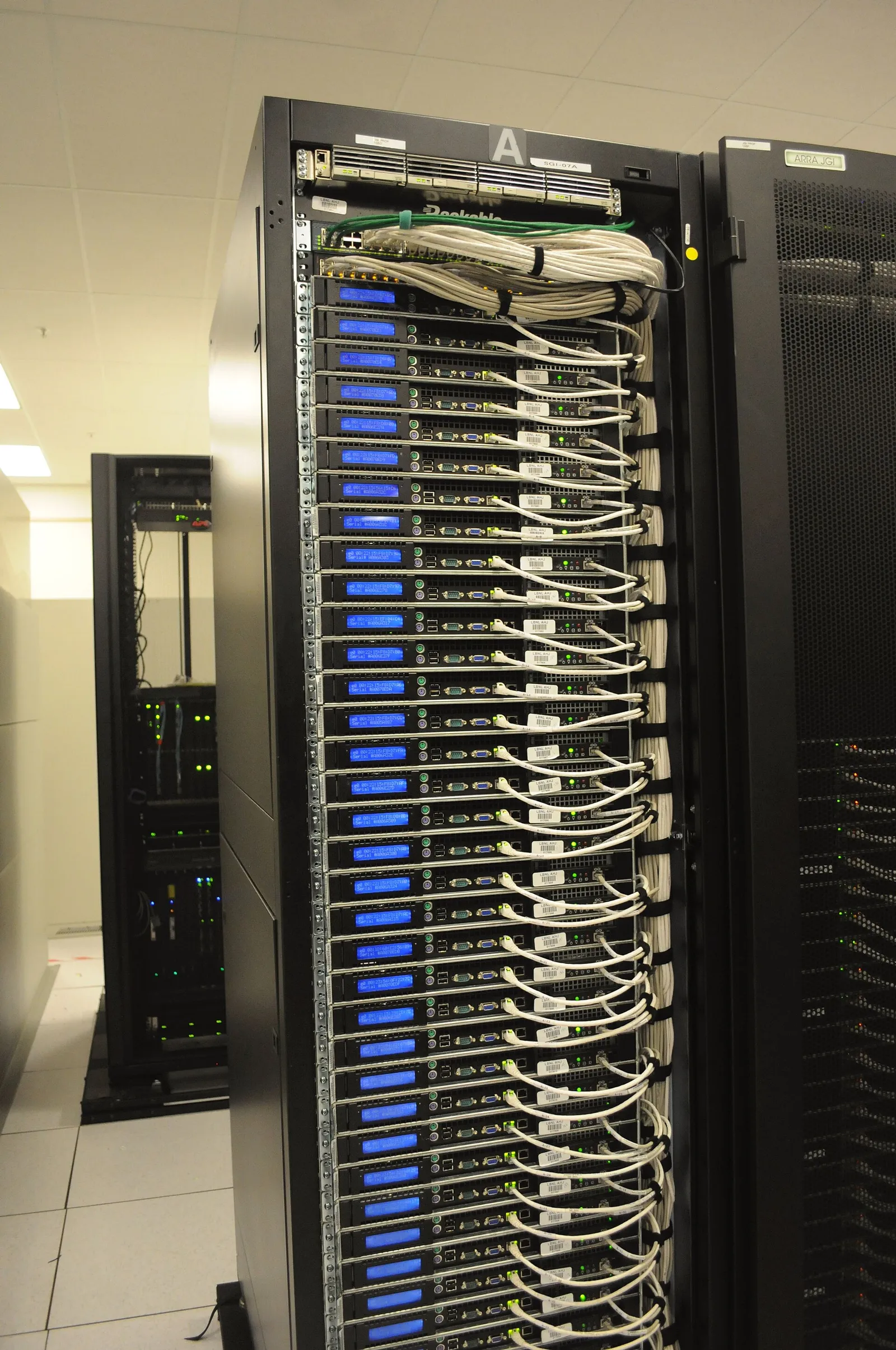 Server racks in a data center