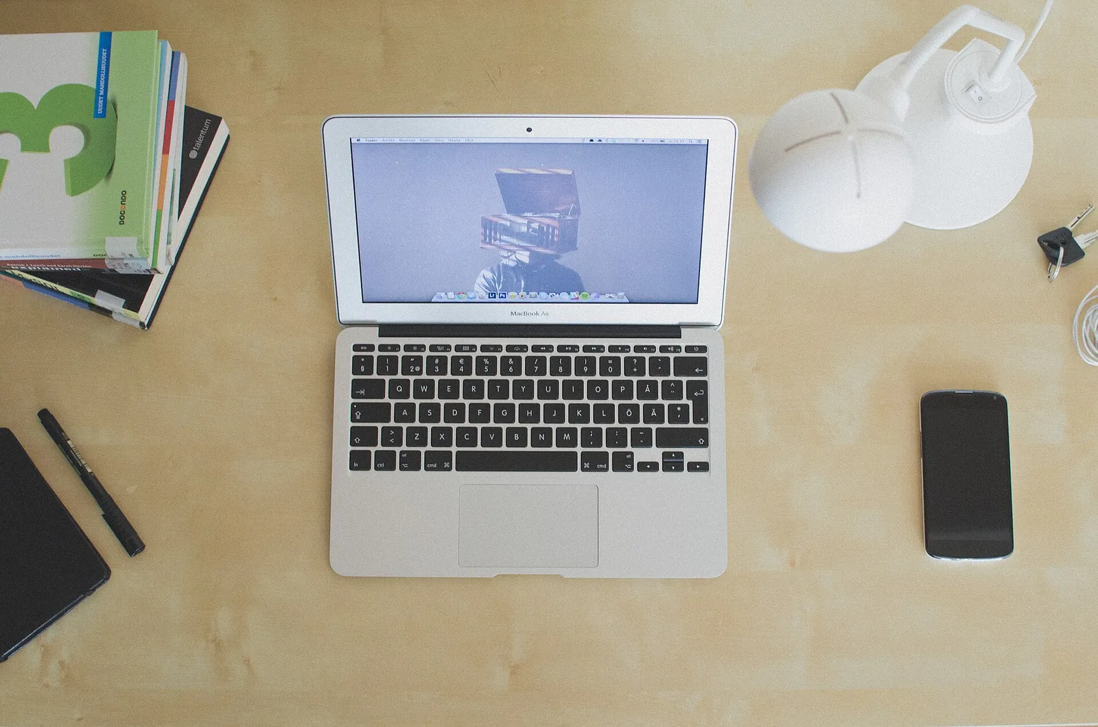 A laptop on a desk