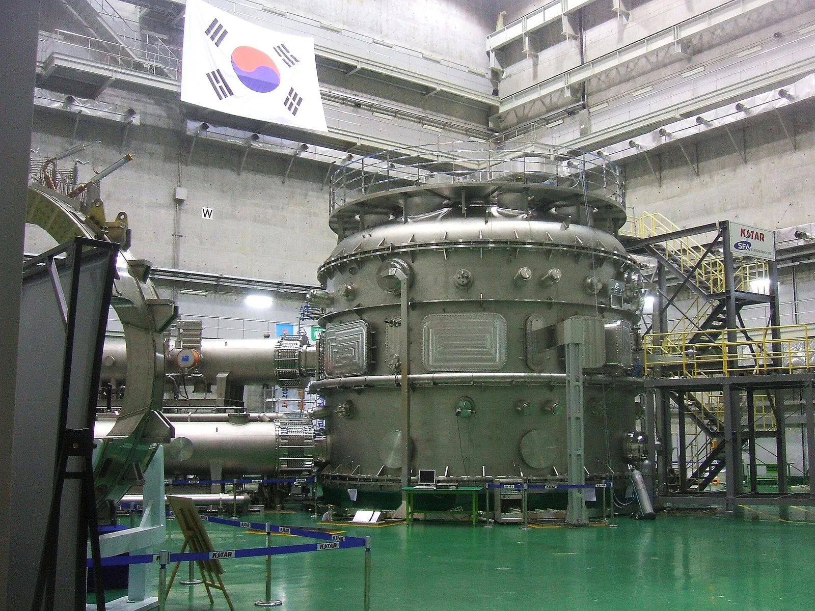 The interior of a fusion research reactor