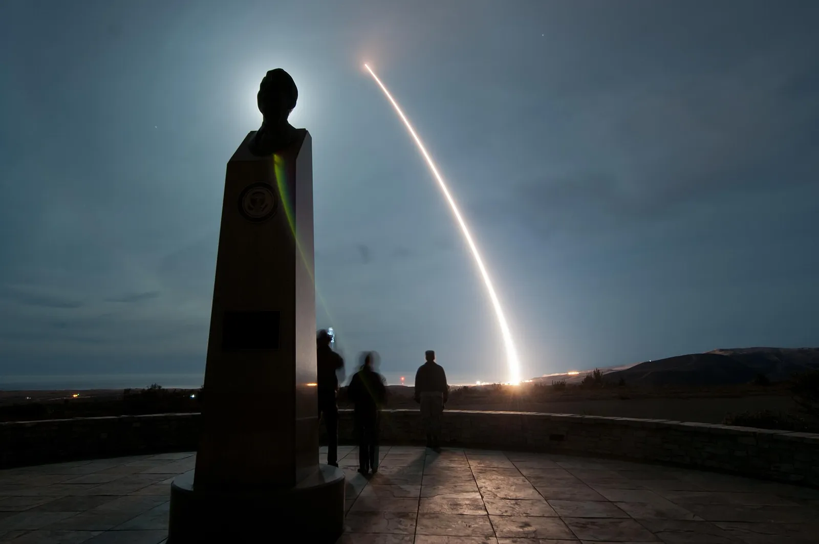 A U.S. Air Force Minuteman III intercontinental ballistic missile launches during a test