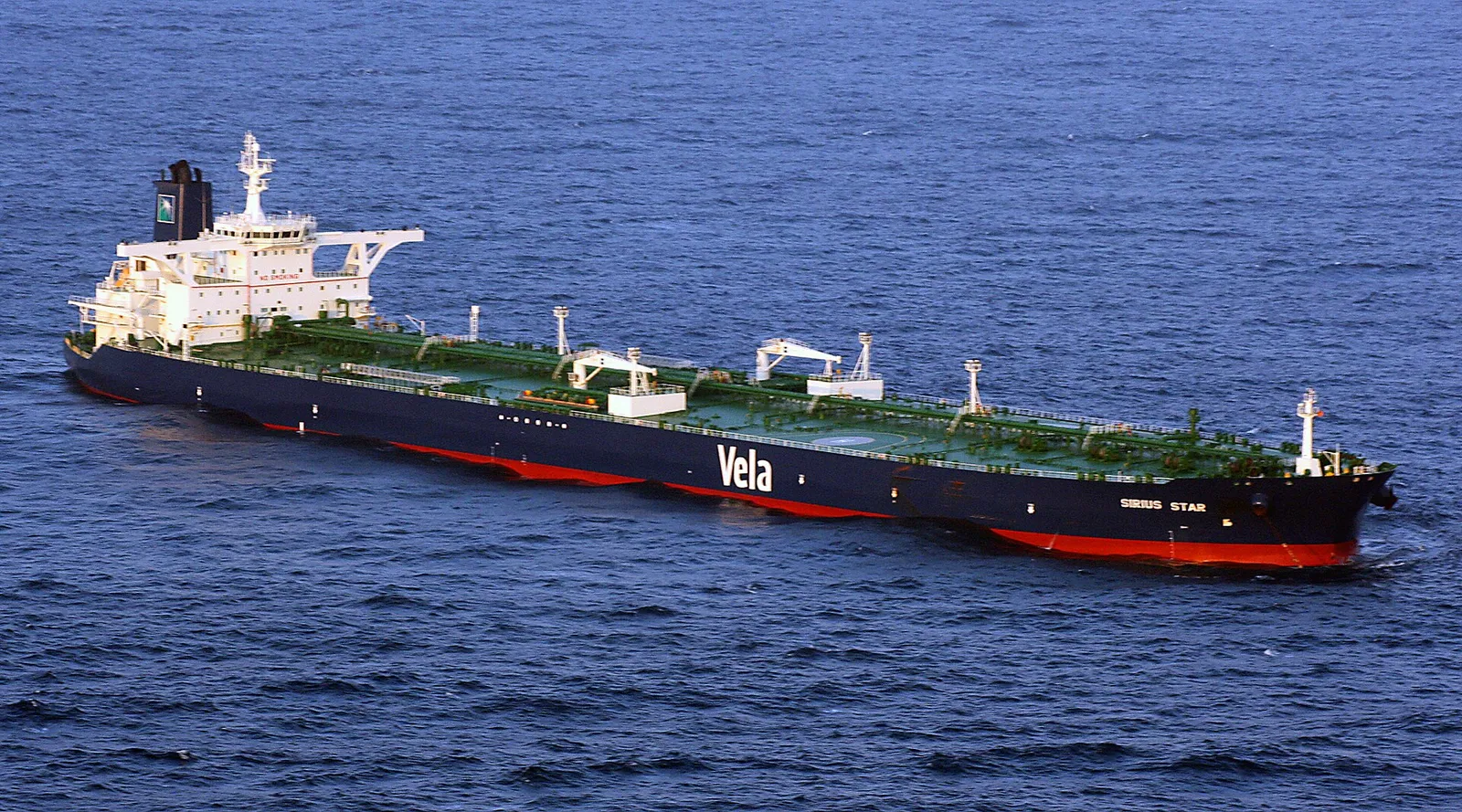A large crude-oil tanker at sea