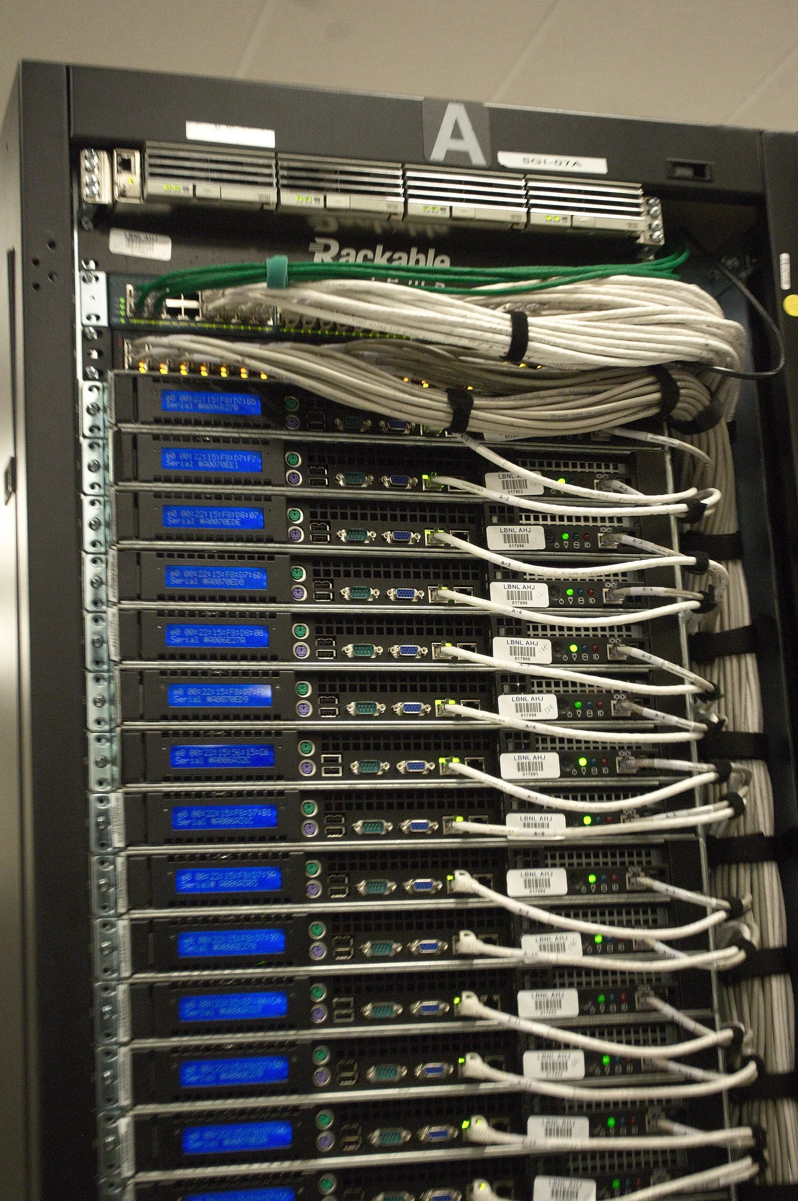 Server racks in a data center