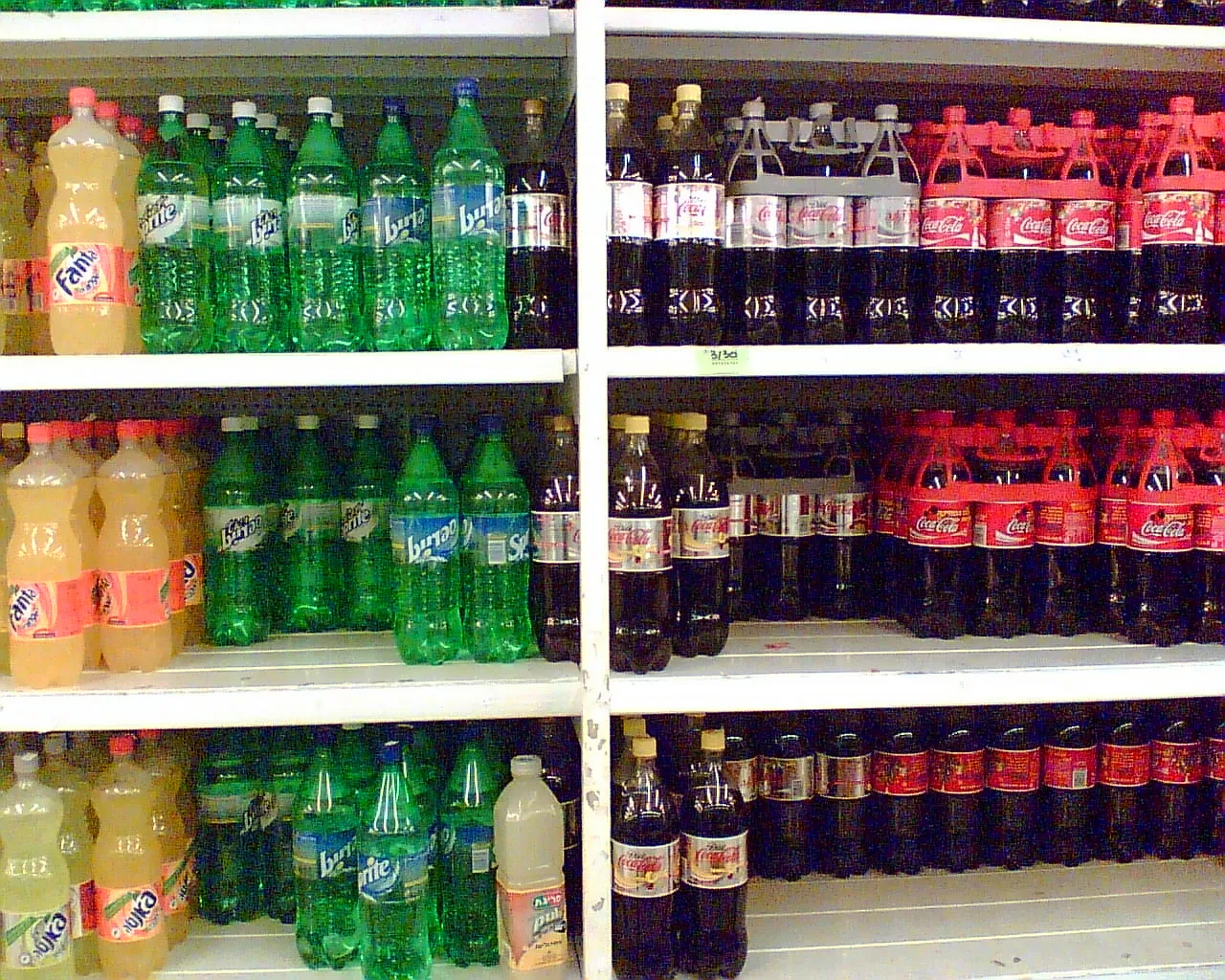 Bottles of Coca-Cola
