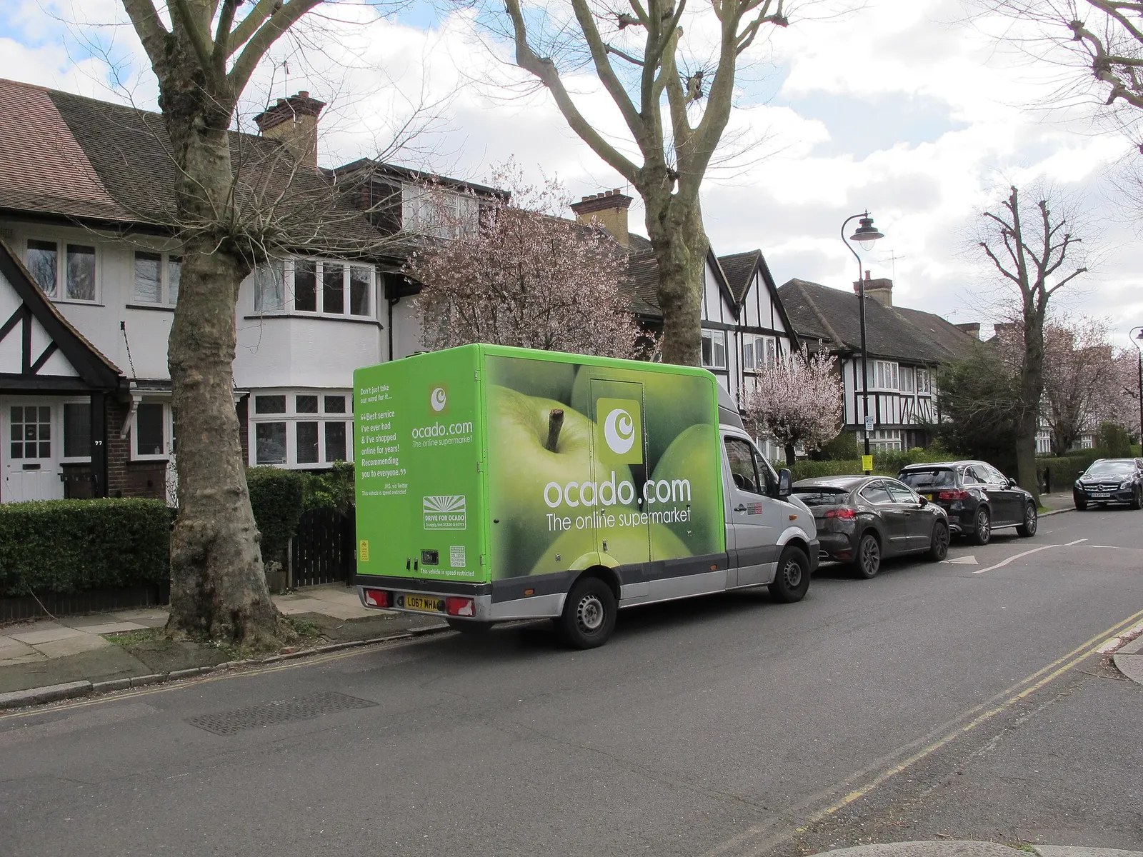 An Ocado grocery delivery van