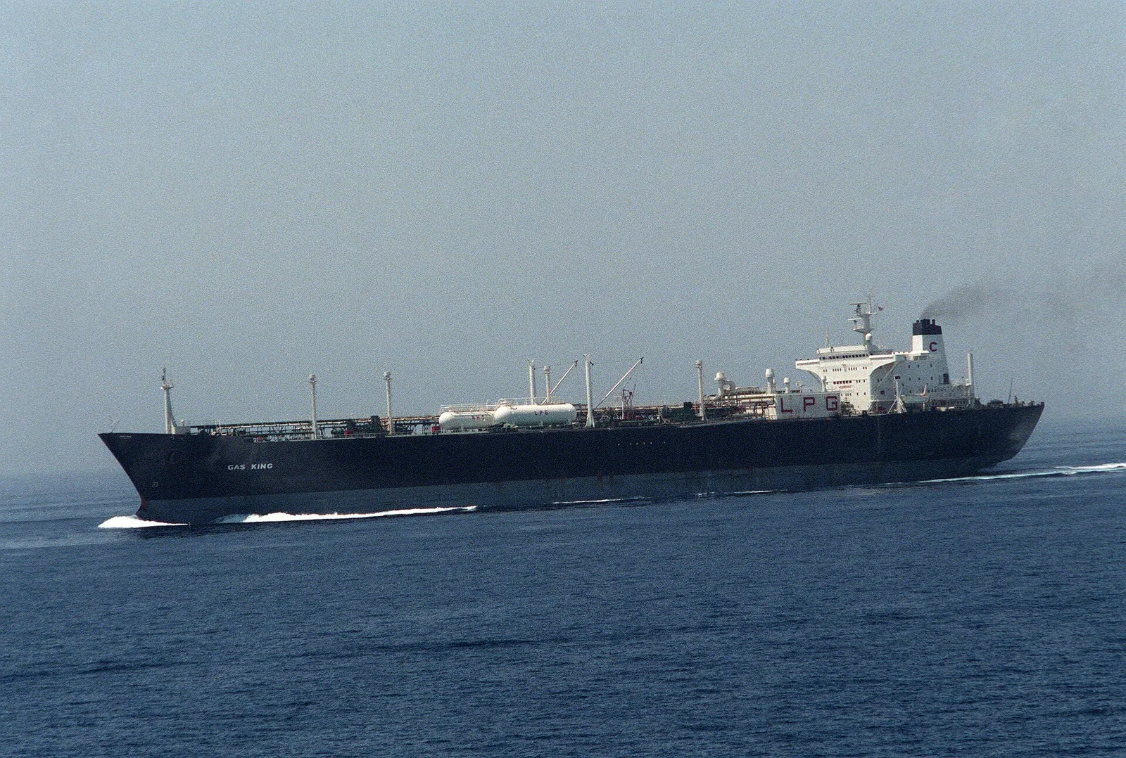 A supertanker underway in the Persian Gulf