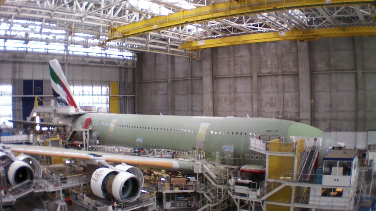 The Airbus aircraft assembly plant in Toulouse, France