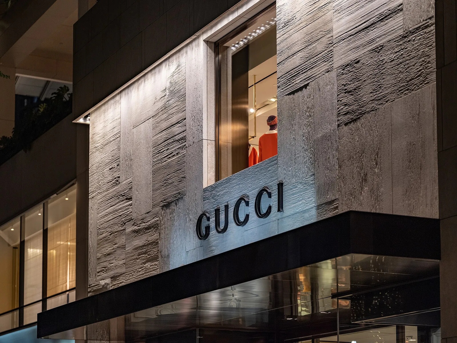 A luxury fashion store on a shopping row