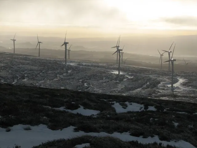 Wind turbines at the Braes of Doune wind farm in Scotland
