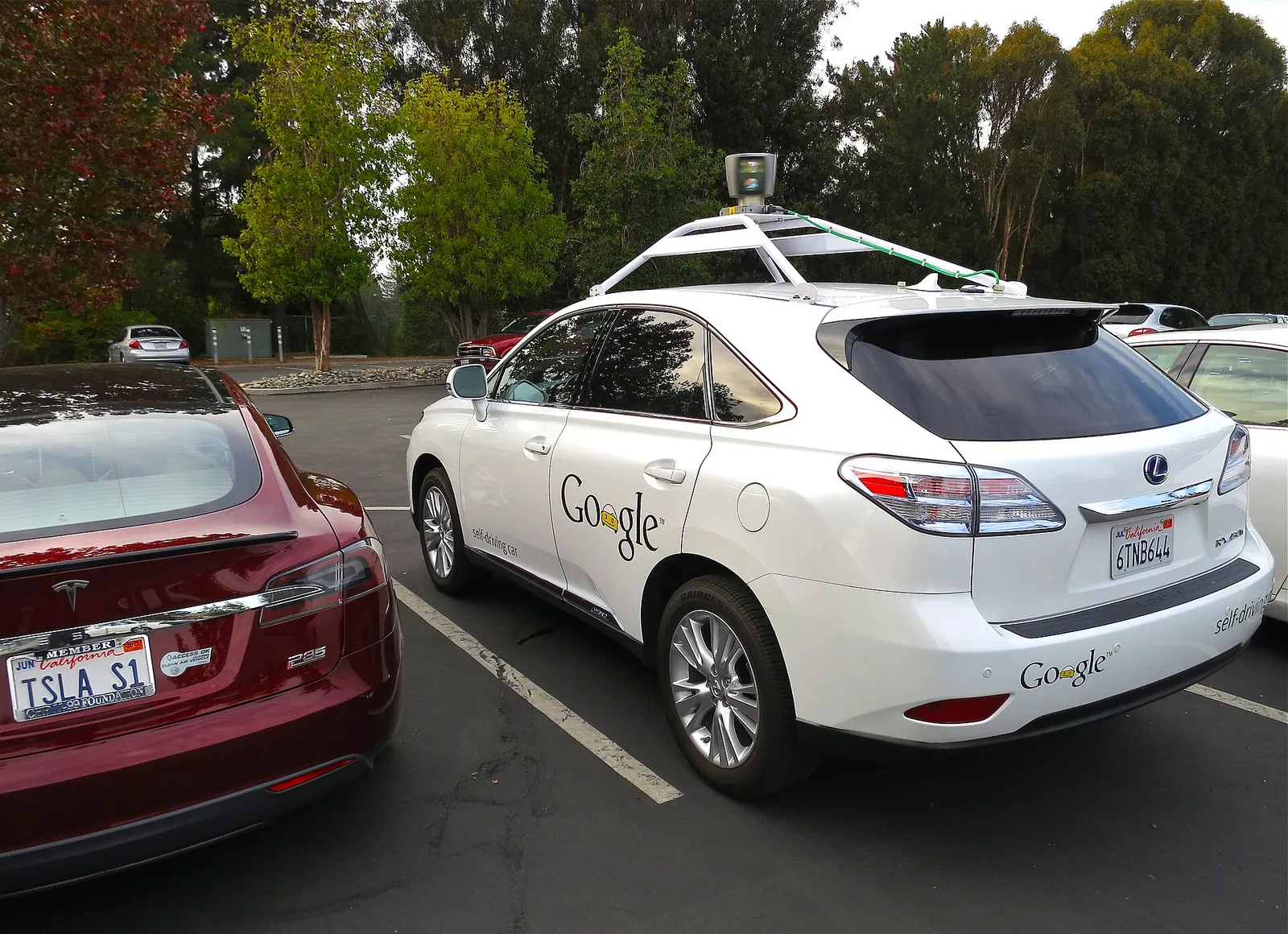 A self-driving car on the road