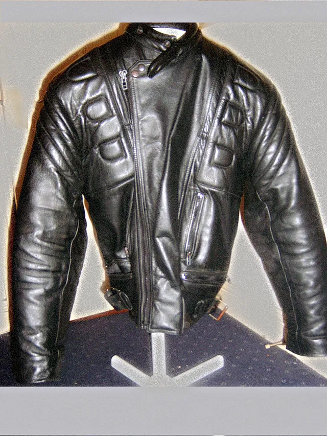 A black leather jacket