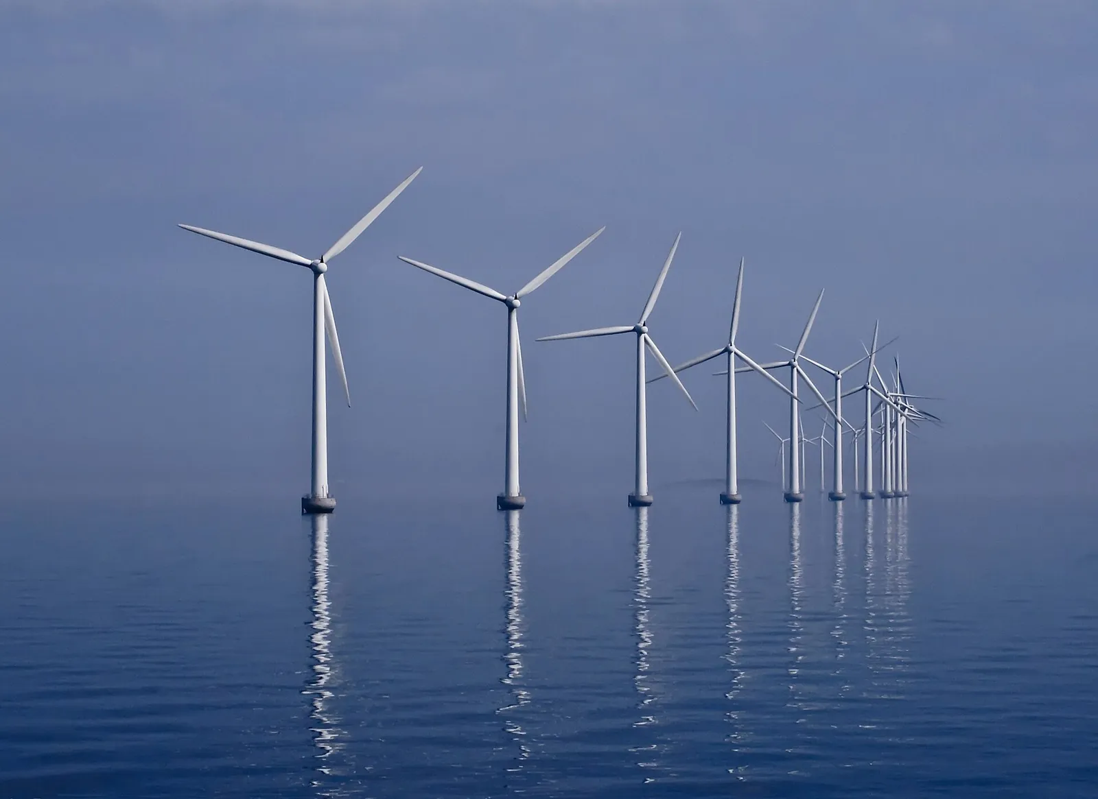 Offshore wind turbines at the Middelgrunden wind farm